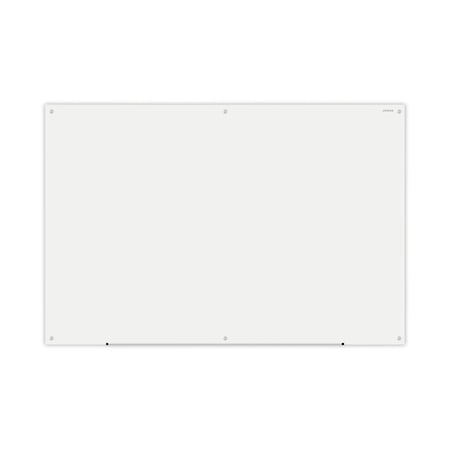 UNIVERSAL Frameless Glass Marker Board, 72" x 48", White UNV43234